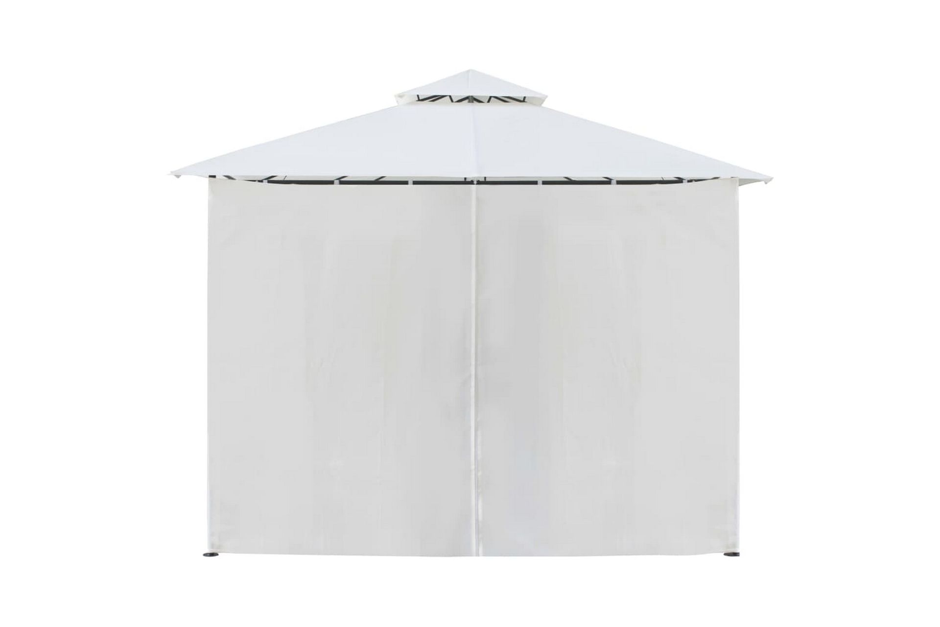 Paviljong med gardiner 600x298x270 cm hvit 180g/m² - Hvit - Hagemøbler - Solbeskyttelse - Paviljonger - Komplett paviljong