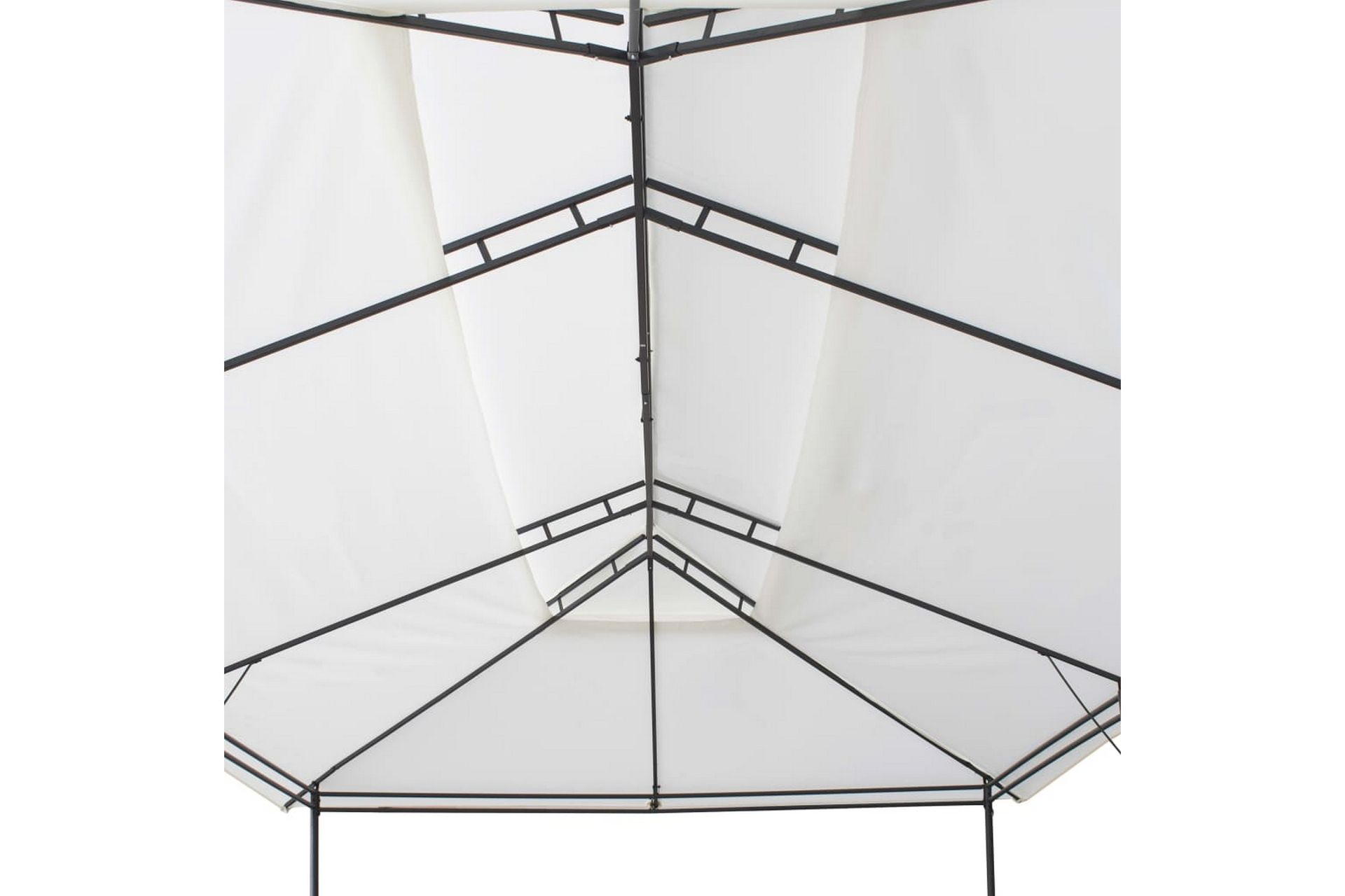 Paviljong med gardiner 600x298x270 cm hvit 180g/m² - Hvit - Hagemøbler - Solbeskyttelse - Paviljonger - Komplett paviljong