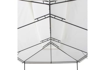 Paviljong med gardiner 600x298x270 cm hvit 180g/m² - Hvit - Hagemøbler - Solbeskyttelse - Paviljonger - Komplett paviljong