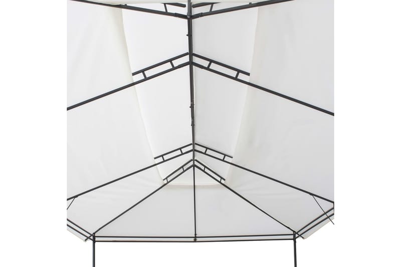 Paviljong med gardiner 600x298x270 cm hvit 180g/m² - Hvit - Hagemøbler - Solbeskyttelse - Paviljonger - Komplett paviljong