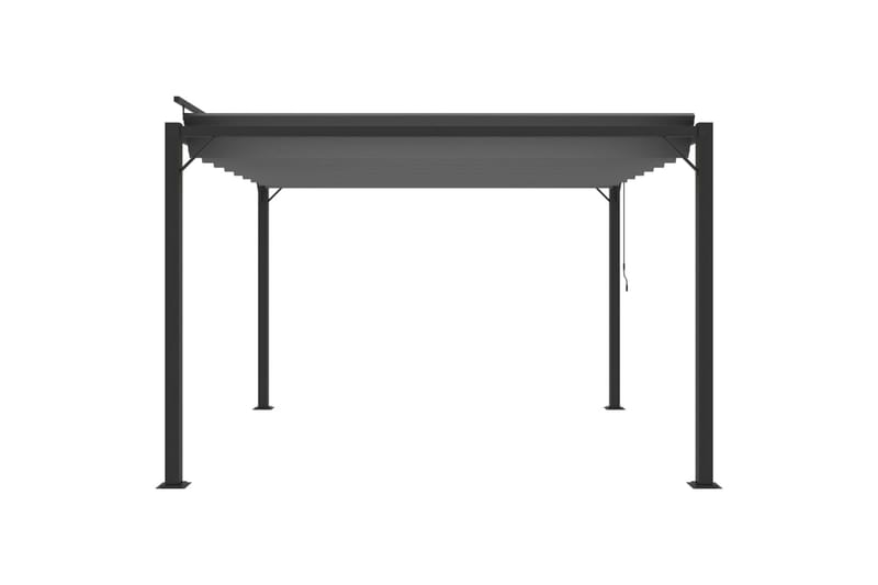 Paviljong med lamelltak 3x3 m antrasitt stoff og aluminium - Antrasittgrå - Hagemøbler - Solbeskyttelse - Paviljonger - Komplett paviljong