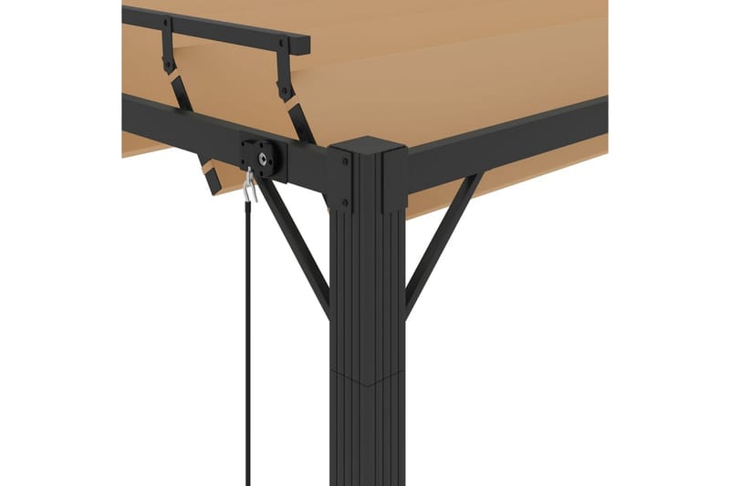 Paviljong med lamelltak 3x3 m gråbrun stoff og aluminium - Taupe - Hagemøbler - Solbeskyttelse - Paviljonger - Komplett paviljong