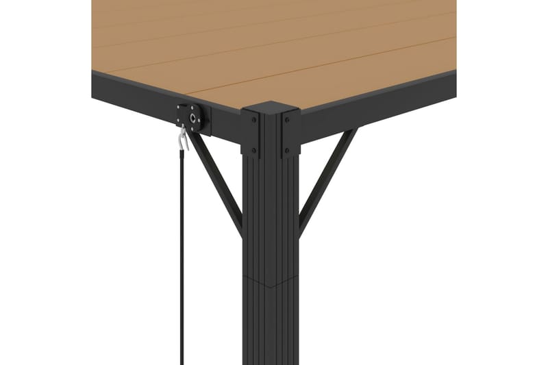 Paviljong med lamelltak 3x3 m gråbrun stoff og aluminium - Taupe - Hagemøbler - Solbeskyttelse - Paviljonger - Komplett paviljong