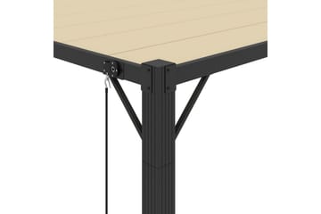 Paviljong med lamelltak 3x3 m kremhvit stoff og aluminium - Krem - Hagemøbler - Solbeskyttelse - Paviljonger - Komplett paviljong