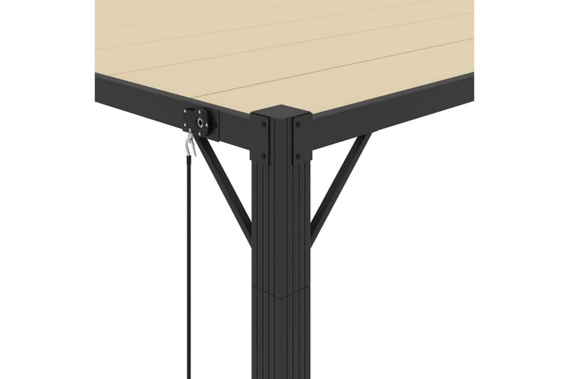 Paviljong med lamelltak 3x3 m kremhvit stoff og aluminium - Krem - Hagemøbler - Solbeskyttelse - Paviljonger - Komplett paviljong