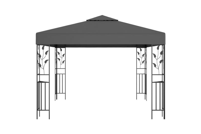 Paviljong med lysslynge 3x3 m antrasitt - Antrasittgrå - Komplett paviljong