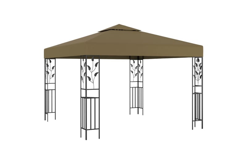 Paviljong med lysslynge 3x3 m gråbrun 180g/m² - Taupe - Hagemøbler - Solbeskyttelse - Paviljonger - Komplett paviljong