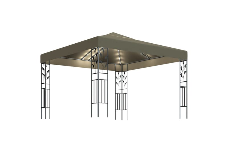 Paviljong med lysslynge 3x3 m gråbrun 180g/m² - Taupe - Hagemøbler - Solbeskyttelse - Paviljonger - Komplett paviljong