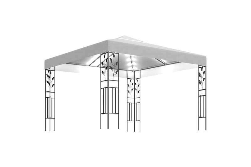 Paviljong med lysslynge 3x3 m hvit 180 g/m² - Hvit - Hagemøbler - Solbeskyttelse - Paviljonger - Komplett paviljong