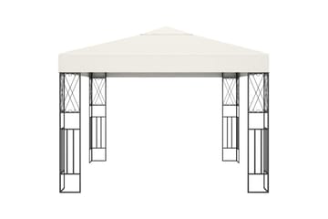 Paviljong med lysslynge 3x3 m kremhvit stoff - Krem - Hagemøbler - Solbeskyttelse - Paviljonger - Komplett paviljong
