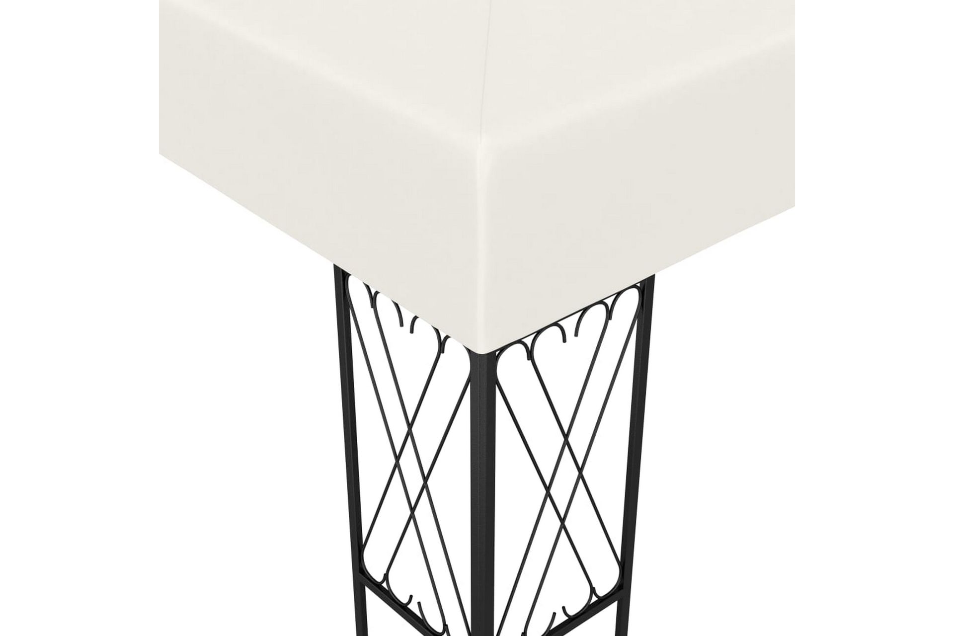 Paviljong med lysslynge 3x3 m kremhvit stoff - Krem - Hagemøbler - Solbeskyttelse - Paviljonger - Komplett paviljong