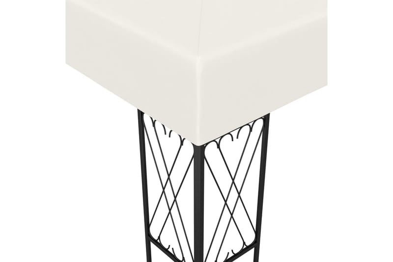 Paviljong med lysslynge 3x3 m kremhvit stoff - Krem - Komplett paviljong