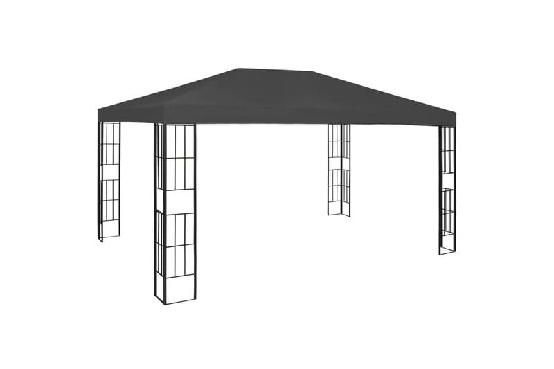 Paviljong med lysslynge 3x4 m antrasitt - Antrasittgrå - Hagemøbler - Solbeskyttelse - Paviljonger - Komplett paviljong