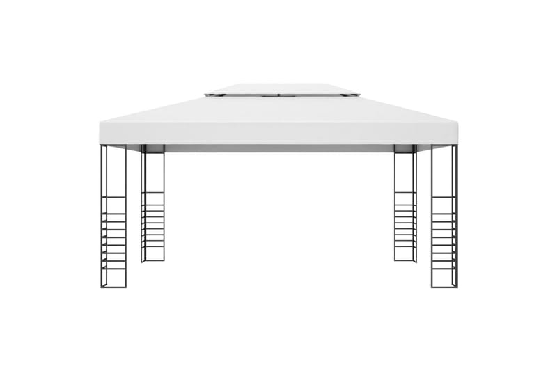 Paviljong med lysslynge 4x3x2,7 m hvit - Hvit - Hagemøbler - Solbeskyttelse - Paviljonger - Komplett paviljong