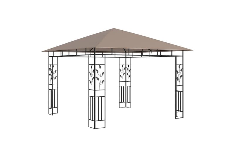 Paviljong med myggnett 3x3x2,73 m gråbrun 180 g/m² - Taupe - Hagemøbler - Solbeskyttelse - Paviljonger - Komplett paviljong