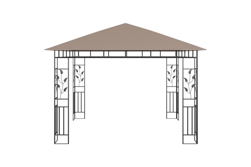 Paviljong med myggnett 3x3x2,73 m gråbrun 180 g/m² - Taupe - Hagemøbler - Solbeskyttelse - Paviljonger - Komplett paviljong