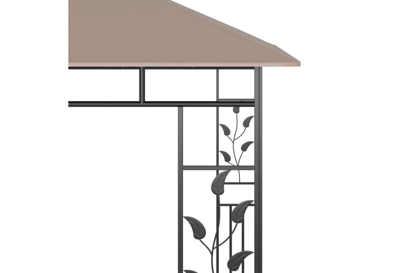 Paviljong med myggnett 3x3x2,73 m gråbrun 180 g/m² - Taupe - Hagemøbler - Solbeskyttelse - Paviljonger - Komplett paviljong