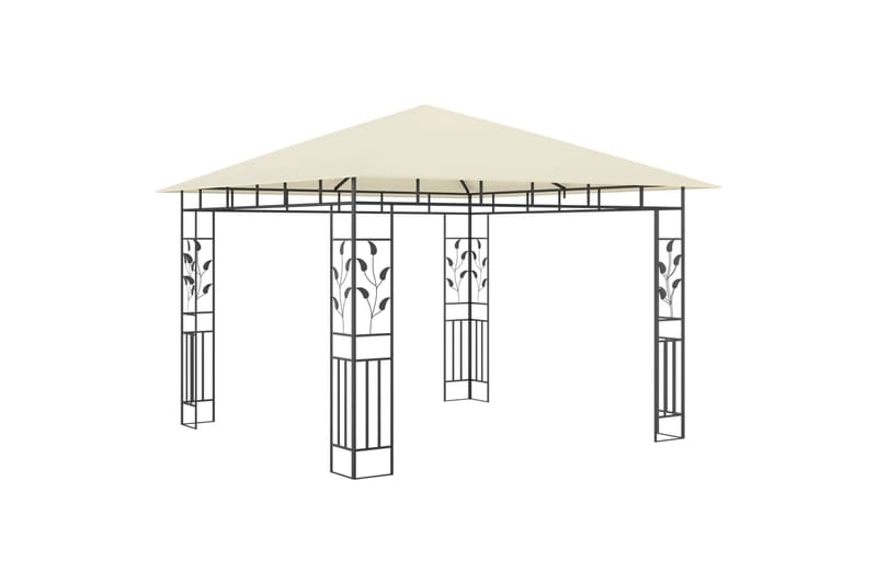 Paviljong med myggnett 3x3x2,73 m kremhvit 180 g/m² - Komplett paviljong