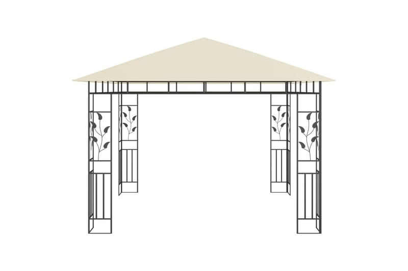 Paviljong med myggnett 3x3x2,73 m kremhvit 180 g/m² - Komplett paviljong