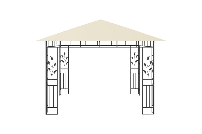 Paviljong med myggnett 3x3x2,73 m kremhvit 180 g/m² - Komplett paviljong