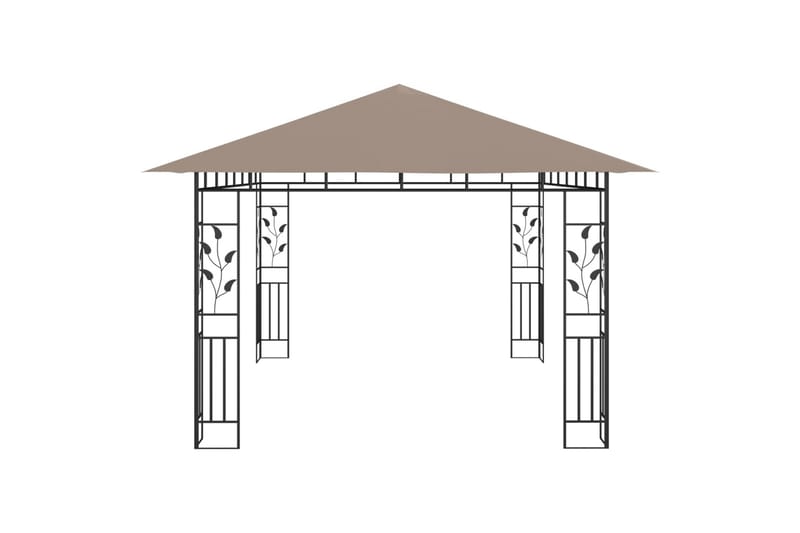 Paviljong med myggnett 4x3x2,73 m gråbrun 180 g/m² - Taupe - Komplett paviljong