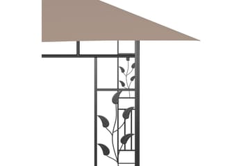 Paviljong med myggnett 4x3x2,73 m gråbrun 180 g/m² - Taupe - Hagemøbler - Solbeskyttelse - Paviljonger - Komplett paviljong