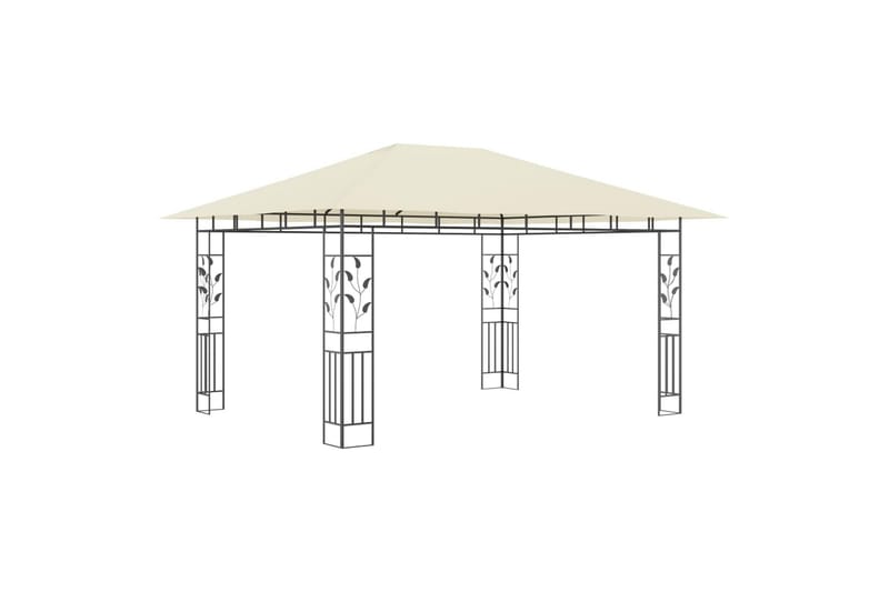 Paviljong med myggnett 4x3x2,73 m kremhvit 180 g/m² - Hagemøbler - Solbeskyttelse - Paviljonger - Komplett paviljong