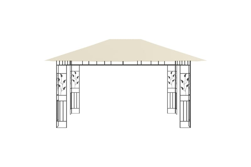 Paviljong med myggnett 4x3x2,73 m kremhvit 180 g/m² - Hagemøbler - Solbeskyttelse - Paviljonger - Komplett paviljong