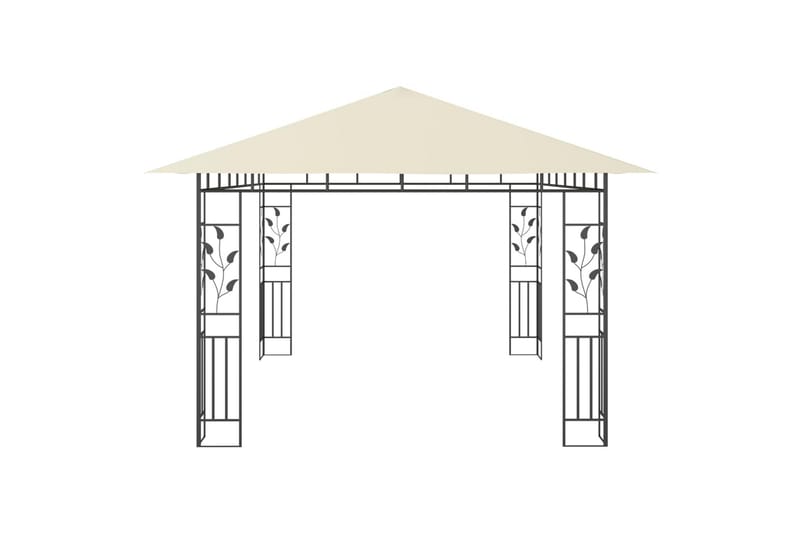 Paviljong med myggnett 4x3x2,73 m kremhvit 180 g/m² - Hagemøbler - Solbeskyttelse - Paviljonger - Komplett paviljong