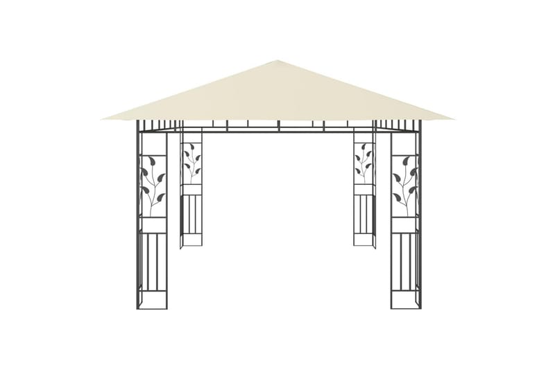 Paviljong med myggnett 4x3x2,73 m kremhvit 180 g/m² - Komplett paviljong