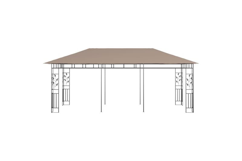 Paviljong med myggnett 6x3x2,73 m gråbrun 180 g/m² - Taupe - Hagemøbler - Solbeskyttelse - Paviljonger - Komplett paviljong