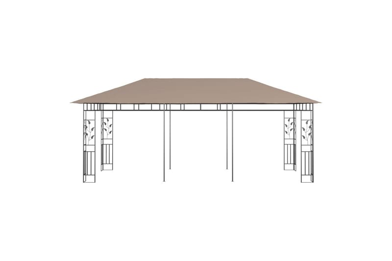 Paviljong med myggnett 6x3x2,73 m gråbrun 180 g/m² - Taupe - Komplett paviljong