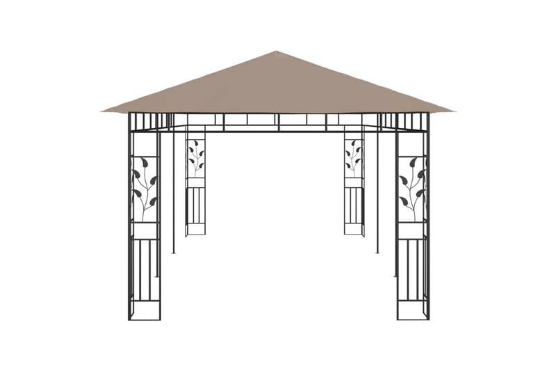 Paviljong med myggnett 6x3x2,73 m gråbrun 180 g/m² - Taupe - Hagemøbler - Solbeskyttelse - Paviljonger - Komplett paviljong
