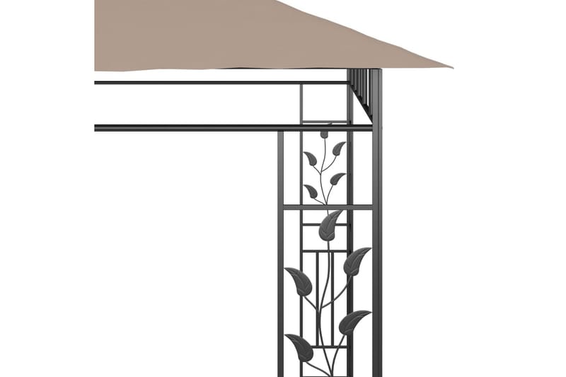 Paviljong med myggnett 6x3x2,73 m gråbrun 180 g/m² - Taupe - Komplett paviljong