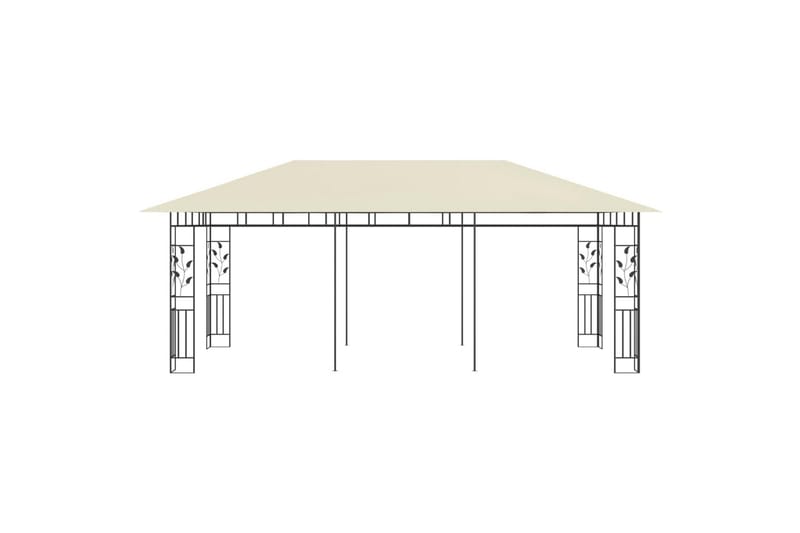 Paviljong med myggnett 6x3x2,73 m kremhvit - Komplett paviljong