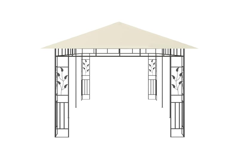 Paviljong med myggnett 6x3x2,73 m kremhvit - Hagemøbler - Solbeskyttelse - Paviljonger - Komplett paviljong