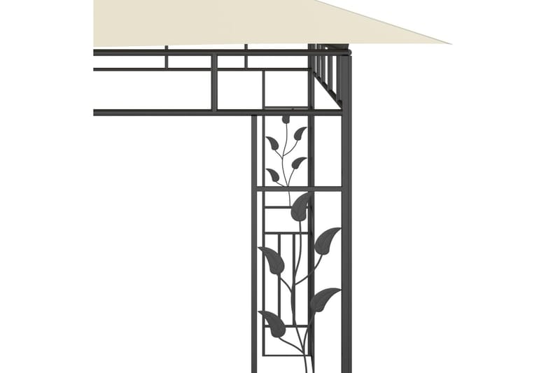 Paviljong med myggnett 6x3x2,73 m kremhvit - Hagemøbler - Solbeskyttelse - Paviljonger - Komplett paviljong