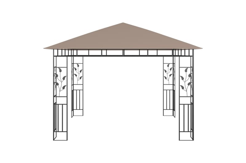 Paviljong med myggnett og lysslynge 3x3x2,73 m 180 g/m² - Taupe - Komplett paviljong