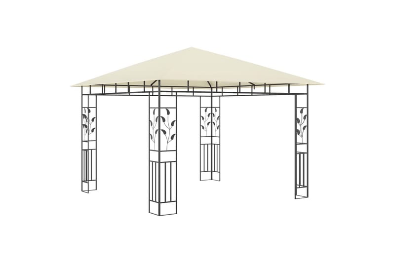 Paviljong med myggnett og lysslynge 3x3x2,73m 180 g/m² - Krem - Hagemøbler - Solbeskyttelse - Paviljonger - Komplett paviljong