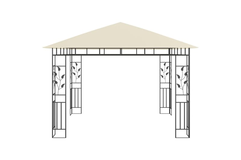 Paviljong med myggnett og lysslynge 3x3x2,73m 180 g/m² - Krem - Hagemøbler - Solbeskyttelse - Paviljonger - Komplett paviljong