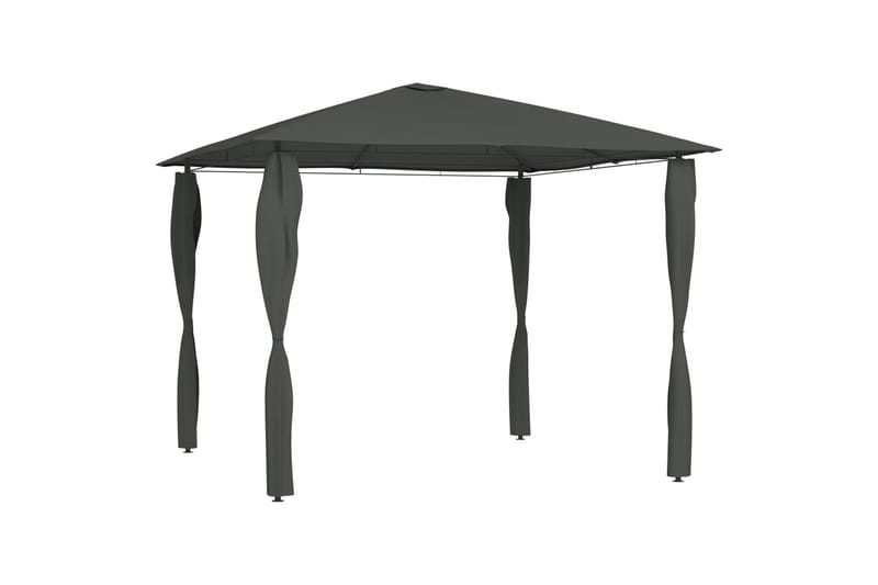 Paviljong med sidevegger 3x3x2,6 m antrasitt 160 g/m² - Antrasittgrå - Hagemøbler - Solbeskyttelse - Paviljonger - Komplett paviljong