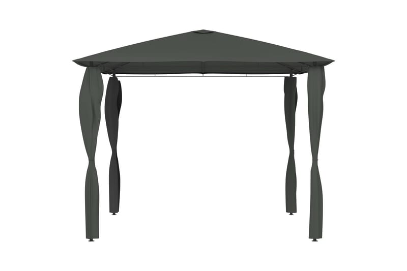 Paviljong med sidevegger 3x3x2,6 m antrasitt 160 g/m² - Antrasittgrå - Hagemøbler - Solbeskyttelse - Paviljonger - Komplett paviljong