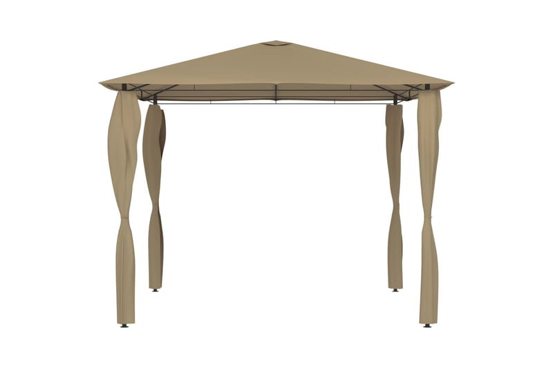 Paviljong med sidevegger 3x3x2,6 m gråbrun 160 g/m² - Taupe - Komplett paviljong