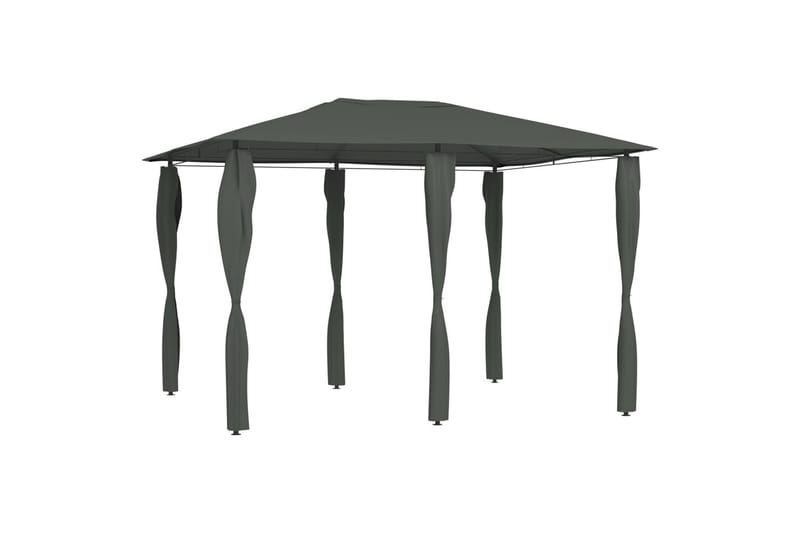 Paviljong med sidevegger 3x4x2,6 m antrasitt 160 g/m² - Antrasittgrå - Hagemøbler - Solbeskyttelse - Paviljonger - Komplett paviljong