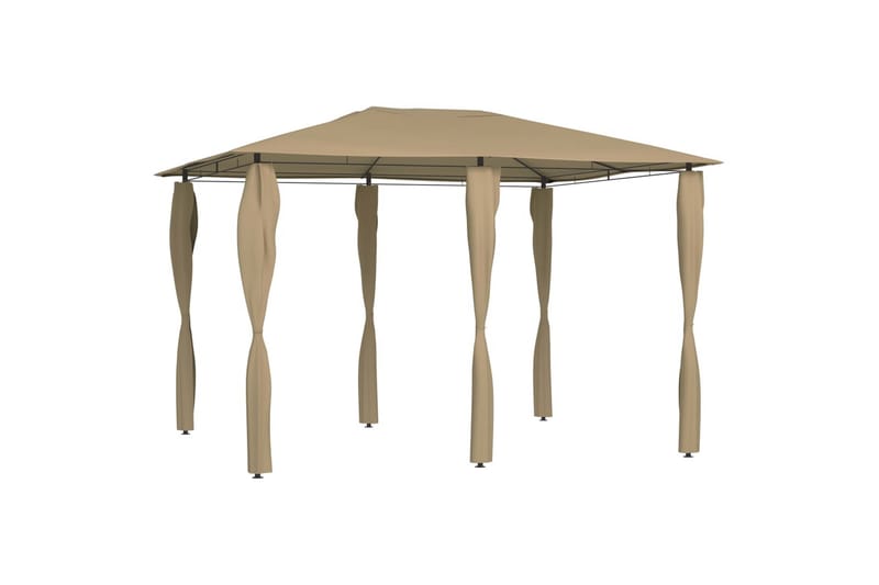 Paviljong med sidevegger 3x4x2,6 m gråbrun 160 g/m² - Taupe - Hagemøbler - Solbeskyttelse - Paviljonger - Komplett paviljong