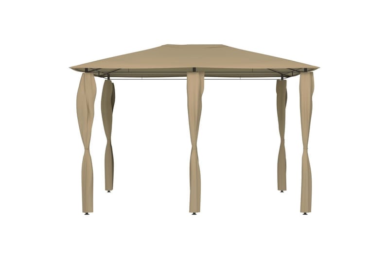Paviljong med sidevegger 3x4x2,6 m gråbrun 160 g/m² - Taupe - Hagemøbler - Solbeskyttelse - Paviljonger - Komplett paviljong