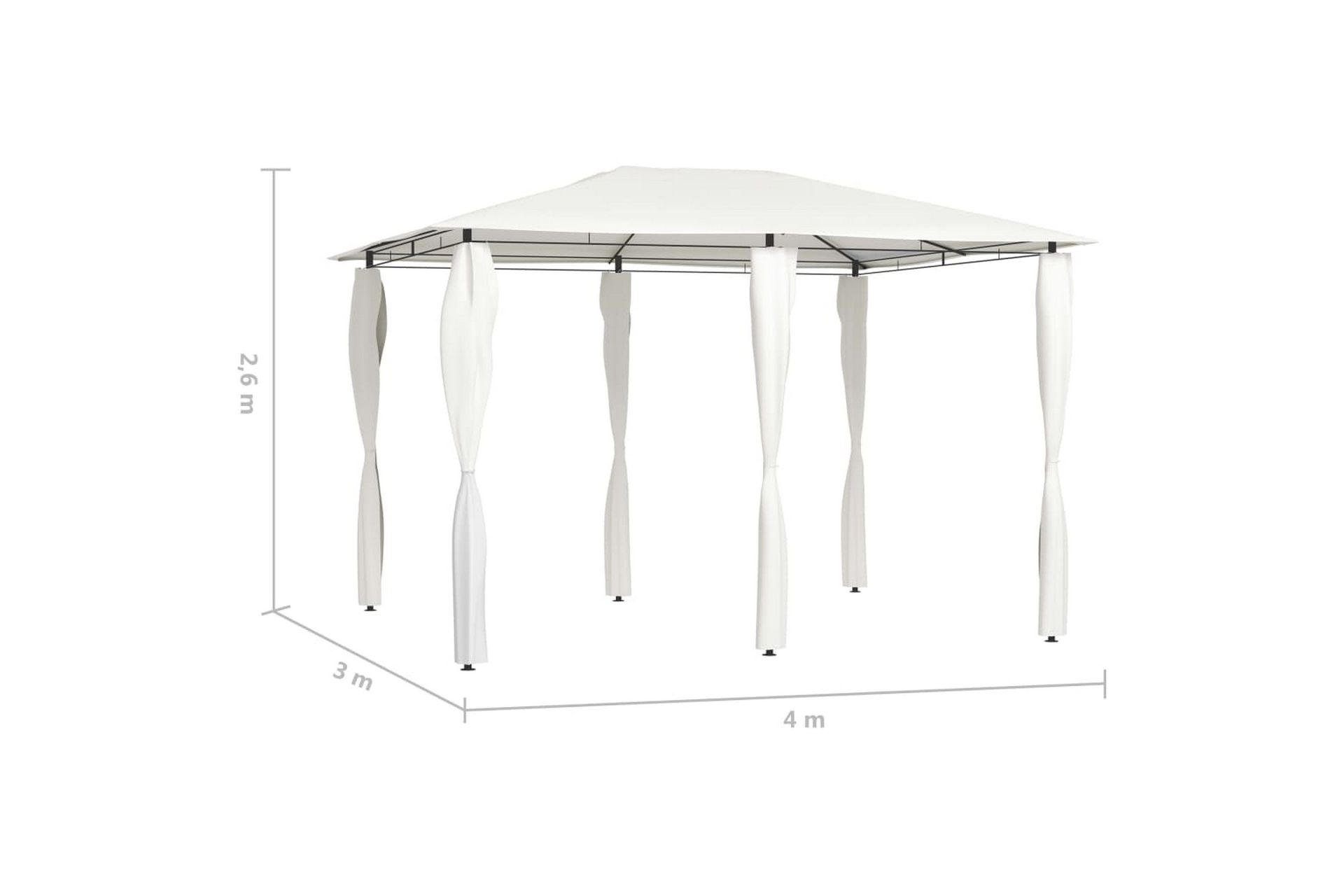 Paviljong med sidevegger 3x4x2,6 m kremhvit 160 g/m² - Krem - Hagemøbler - Solbeskyttelse - Paviljonger - Komplett paviljong