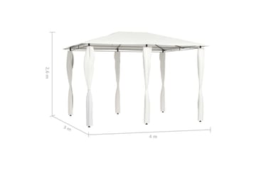 Paviljong med sidevegger 3x4x2,6 m kremhvit 160 g/m² - Krem - Hagemøbler - Solbeskyttelse - Paviljonger - Komplett paviljong