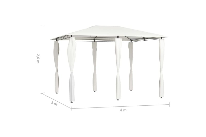 Paviljong med sidevegger 3x4x2,6 m kremhvit 160 g/m² - Krem - Hagemøbler - Solbeskyttelse - Paviljonger - Komplett paviljong