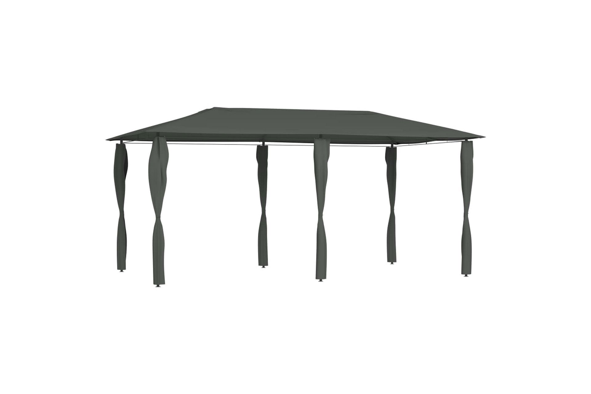 Paviljong med sidevegger 3x6x2,6 m antrasitt 160 g/m² - Antrasittgrå - Hagemøbler - Solbeskyttelse - Paviljonger - Komplett paviljong